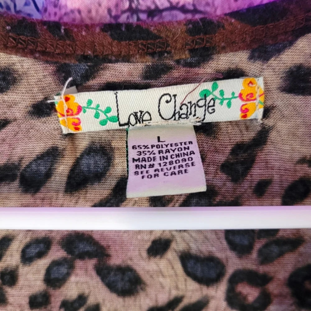 Colorful, Leopard Print Babydoll Top - Picture 4 of 9